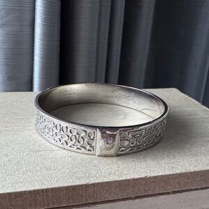 Coach Silver Embossed Bangle